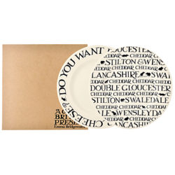 Emma Bridgewater Black Toast Cheese Plate, Set of 2, Black/White, Dia.16.5cm